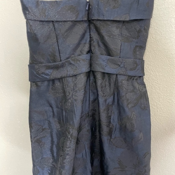 Vera Wang White Navy Black Bow Bodice Strapless Form Dress 6 - Picture 5 of 8